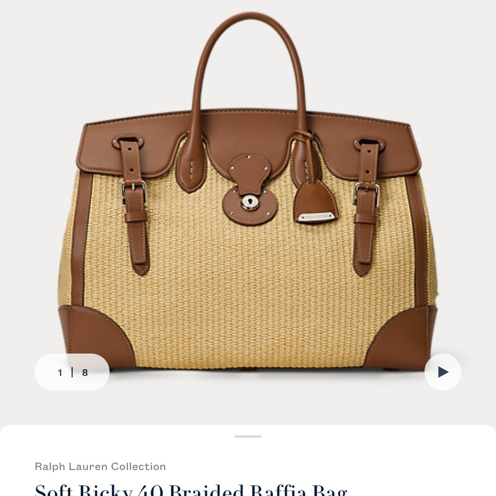 Ralph Lauren Brown and Tan Braided Bag